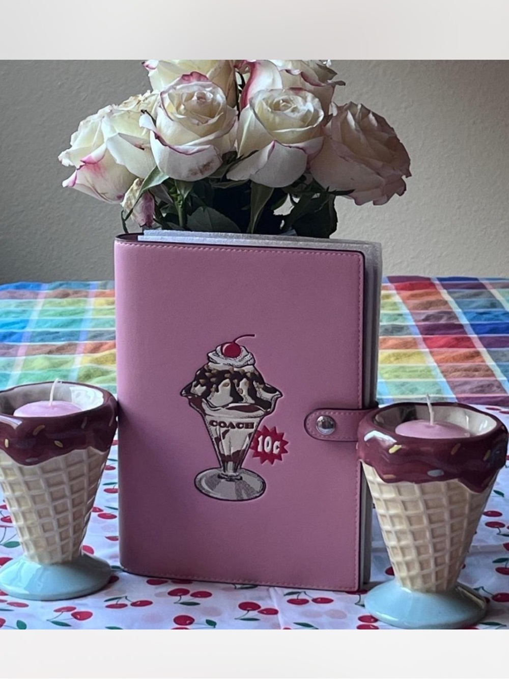 🍦🌸🍦 COACH NOTEBOOK WITH BOARDWALK GRAPHIC 🍦🌸🍦 NWT 🍦🌸🍦
